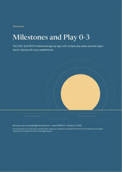 Milestones & Play, 0-3 Years — page 1