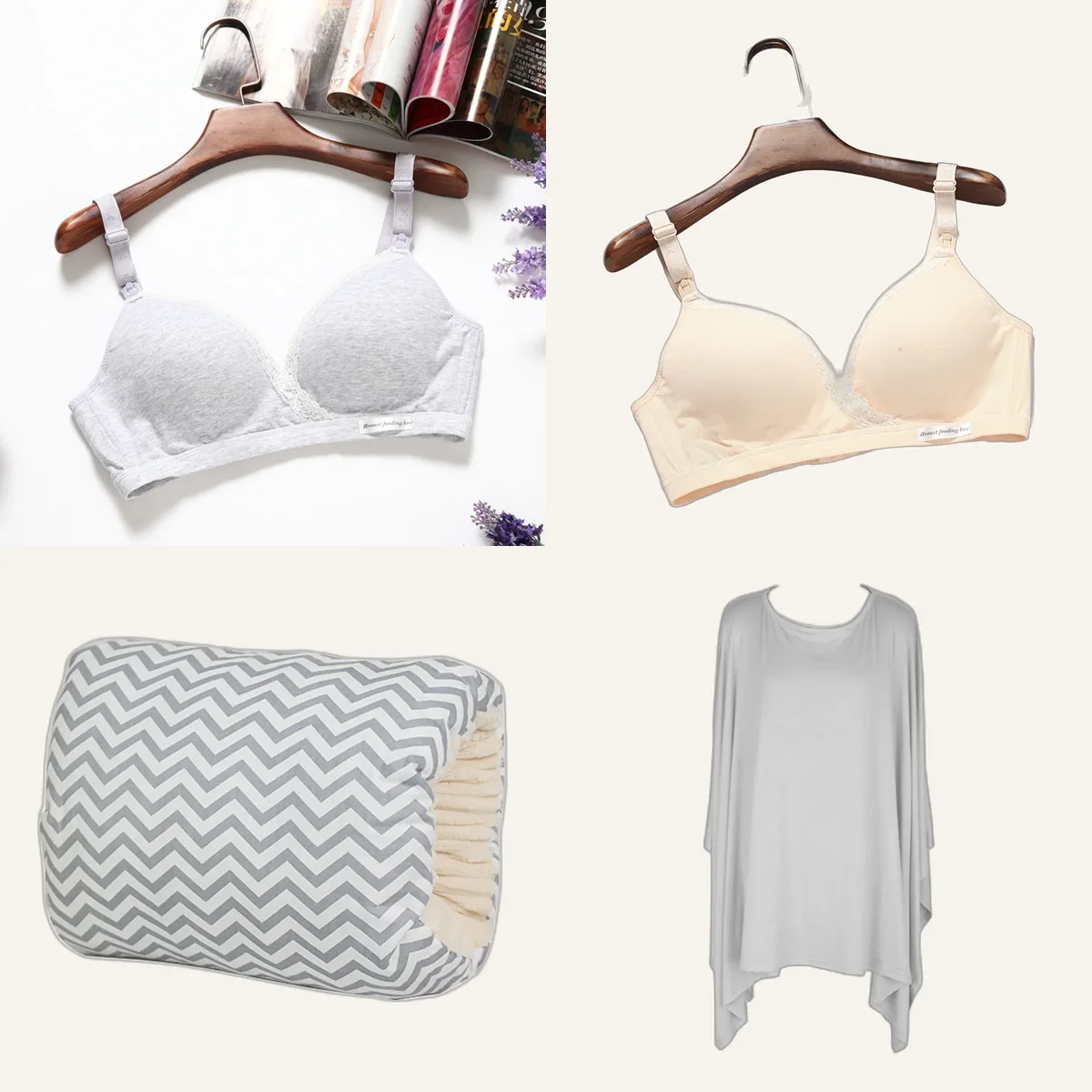 Still-Set: zwei Still-BHs, Armkissen, Poncho und Spucktücher