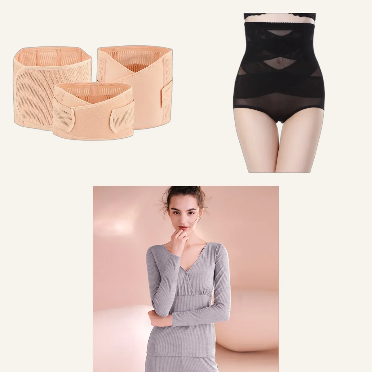 Kaiserschnitt-Set: Bauchgurt, Slips und Stillpyjama