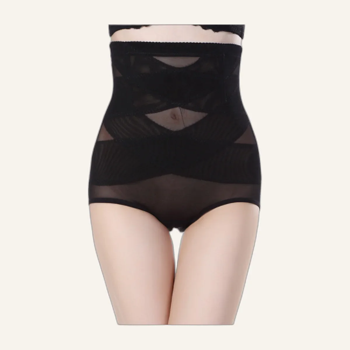 Black high-waist postpartum briefs worn