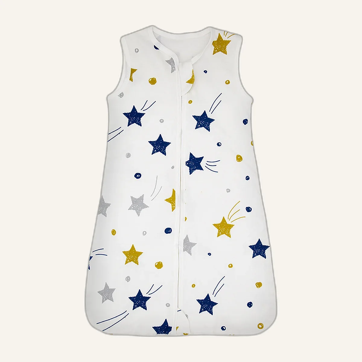 Light cotton sleep sack with a starry print